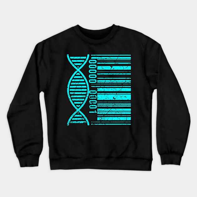 DNA Barcode Crewneck Sweatshirt by Mila46